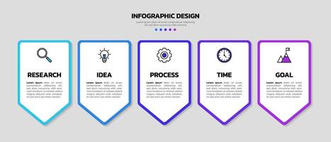 moderno o negócio infográfico modelo com 5 opções ou passos ícones. vetor