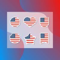 Apartamento moderno conjunto de bandeira americana coleção vetor