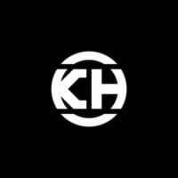 Monograma do logotipo kh isolado no modelo de design de elemento de círculo vetor