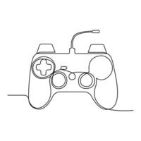 contínuo uma linha desenhando do a jogos controlador e única linha arte do a controle de video game controlador esboço vetor ilustração