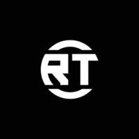 Monograma de logotipo rt isolado no modelo de design de elemento de círculo vetor