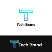 moderno carta t logotipo Projeto. t techy logotipo. t carta tecnologia logotipo. carta t tecnologia logotipo vetor