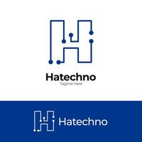 moderno carta h logotipo Projeto. h techy logotipo. h carta tecnologia logotipo. carta h tecnologia logotipo. vetor