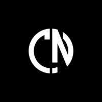 modelo de design de estilo de fita de círculo de logotipo de monograma cn vetor