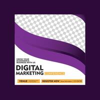 digital marketing social meios de comunicação folheto modelo vetor