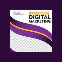 digital marketing social meios de comunicação folheto modelo vetor