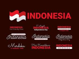Frases de independência da Indonésia vetor