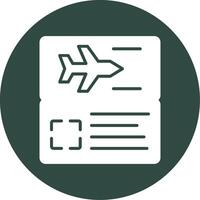 ícone de vetor de passagem de avião