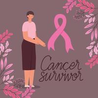 representação de sobrevivente de câncer vetor