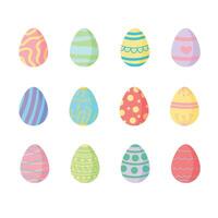 feliz Páscoa ovos conjunto isolado. plano vetor ilustração com colori ovos para feriado.