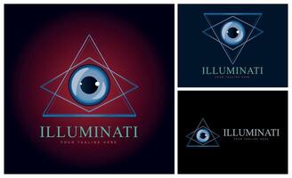 illuminati olho bolas triângulo luxo logotipo Projeto modelo para marca ou companhia e de outros vetor