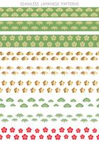 Conjunto de padrões tradicionais, sem costura japonesas, ilustração vetorial. vetor