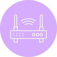 Wi-fi roteador linha multicírculo ícone vetor