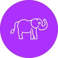 elefante linha multicírculo ícone vetor