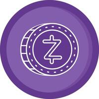 zcash sólido roxa círculo ícone vetor