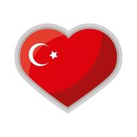 bandeira da Turquia no coração vetor