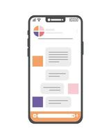 smartphone com bolhas de comunicação vetor