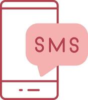 SMS sólido dois cor ícone vetor