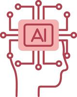 artificial inteligência sólido dois cor ícone vetor