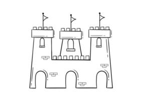 ilustração do contorno do castelo de areia vetor