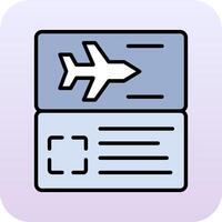 ícone de vetor de passagem de avião