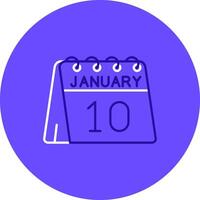 10º do janeiro duo afinação cor círculo ícone vetor