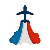 avião com bandeira da frança vetor