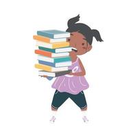 colegial afro com livros vetor