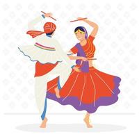 casal de dançarinos navratri vetor