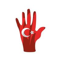 bandeira da Turquia na mão vetor