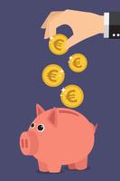 Euro do banco Piggy vetor