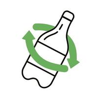 reciclar flechas na garrafa vetor