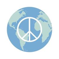 planeta mundial com paz vetor