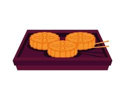 ícones deliciosos de mooncakes vetor