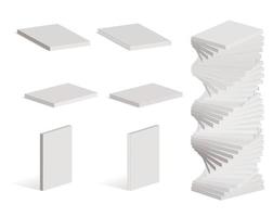 conjunto de livros ou revistas em branco, estilo maquetes vetor