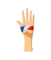 mão bandeira francesa vetor