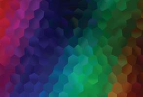 multicolor escuro, padrão de vetor de arco-íris com hexágonos coloridos.