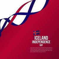ilustração de design de modelo de vetor de celebração do dia da independência da Islândia