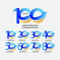 100 anos aniversário comemoração número vector template design ilustração