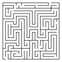 modelo de labirinto quadrado de vetor. jogo de labirinto geométrico em branco e preto. atividade educacional pré-escolar para impressão de esboço ou amostra de planilha. ilustração do campo de jogo vetor
