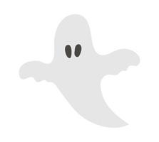 fantasma bonito do vetor. ícone do personagem de halloween. outono ilustração de véspera de todos os santos com fantasma a voar. design de sinal de festa samhain para crianças. vetor