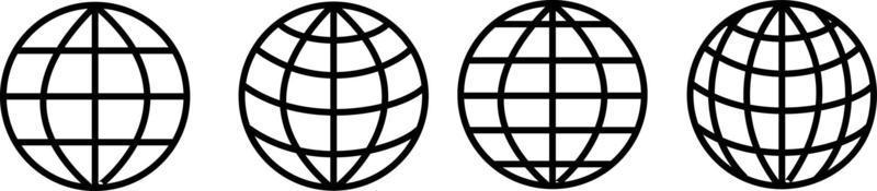 ícone do globo. conjunto de ícones de terra. ilustração vetorial de ícones da web vetor