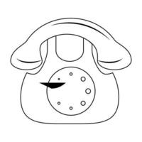 desenho do ícone do telefone em preto e branco vetor