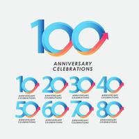 100 anos aniversário comemoração número vector template design ilustração