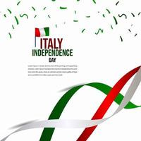 ilustração de design de modelo de vetor de celebração do dia da independência da itália