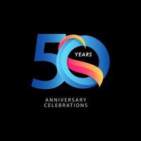 50 anos de celebração de aniversário número ilustração vetorial de design de modelo vetor
