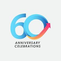 60 anos aniversário celebração número vector template design ilustração