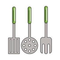 utensílios e suprimentos de cozinha vetor