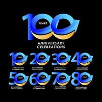 100 anos aniversário comemoração número vector template design ilustração
