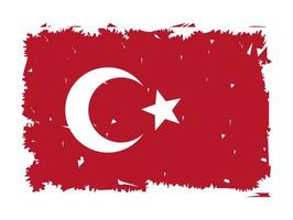 bandeira da Turquia pintada vetor